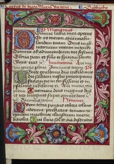 Decorated Text Page; Strasbourg, France; early 16th century; Tempera colors on parchment; Leaf: 13.5 x 10.5 cm