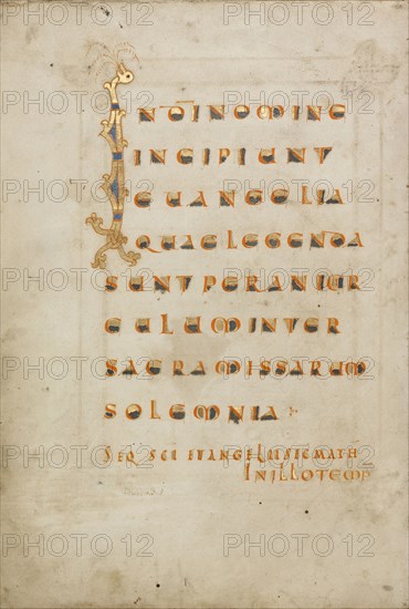 Decorated Incipit Page; Saint Gall, Switzerland; late 10th century; Tempera colors, gold paint, silver paint, and ink
