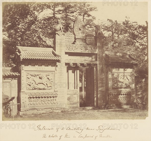 Interior of a Cemetery Near Pongchow; Felice Beato, 1832 - 1909, China; 1860; Albumen silver print