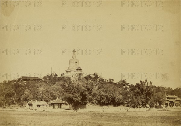 Great Pagoda in Gardens of Imperial Winter Palace; Felice Beato, 1832 - 1909, China; 1860; Albumen silver