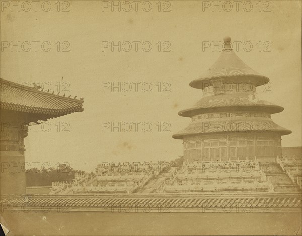 Temple of Heaven, Pekin; Felice Beato, 1832 - 1909, China; 1860; Albumen silver print