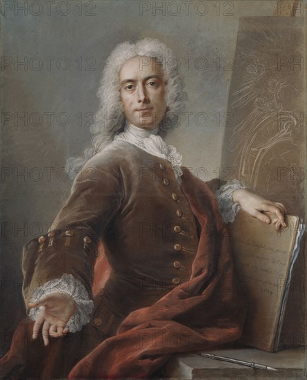Self-Portrait; Charles-Antoine Coypel, French, 1694 - 1752, 1734; Pastel on paper; 98.1 × 80 cm, 38 5,8 × 31 1,2 in