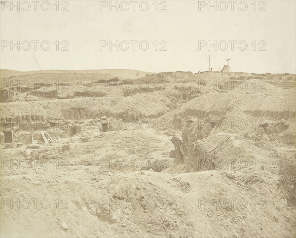 Corner of the Malakoff Battery. The Mamelon Vert in the Distance; James Robertson, English, 1813 - 1888, Attributed to Felice