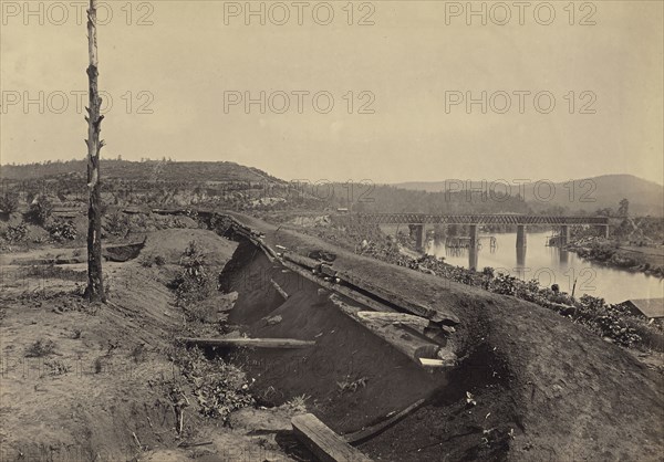 Defenses of the Etawah Bridge; George N. Barnard, American, 1819 - 1902, New York, United States; negative about 1865; print