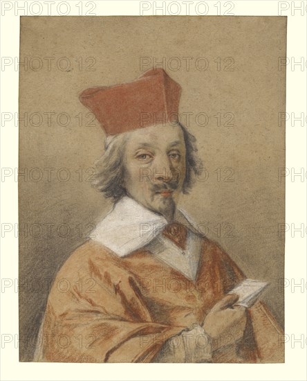 Portrait of Armand-Jean du Plessis, Cardinal de Richelieu; Simon Vouet, French, 1590 - 1649, France; about 1632 - 1634; Black