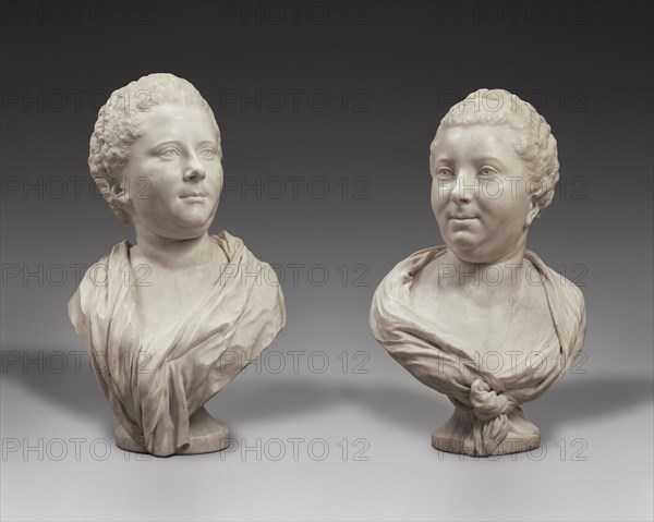 Busts of Two Sisters: Bust of Mme. Brigitte François Elisabeth de Lansir, née Garnier d'Isle; Bust of Mme. Adélaïde Julie