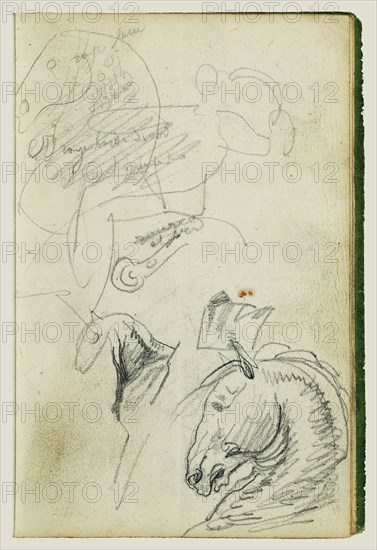 Horse Studies; Théodore Géricault, French, 1791 - 1824, 1812 - 1814; Graphite; 15.2 x 10.6 cm, 6 x 4 3,16 in