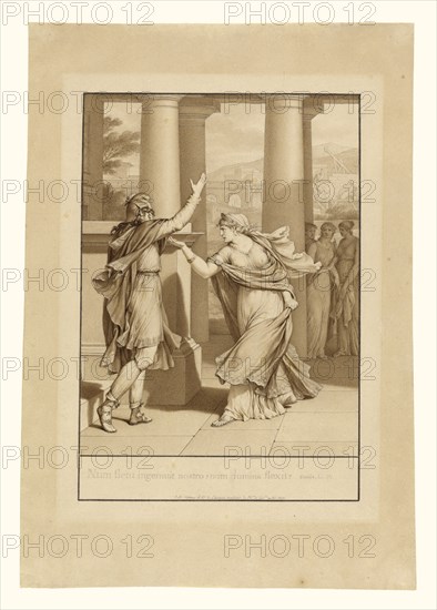 Dido Excoriates Aeneas, from Book IV of the Aeneid; Jean-Michel Moreau le jeune, French, 1741 - 1814, 1803; Pen and brown ink