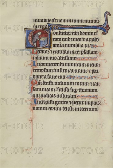 Initial C: A Priest Before an Altar; Bute Master, Franco-Flemish, active about 1260 - 1290, Paris, written, France