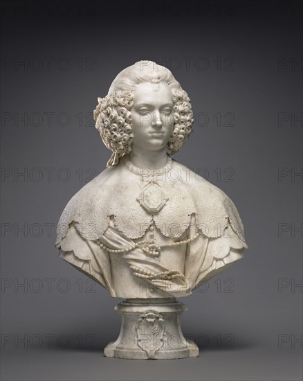 Bust of Maria Cerri Capranica; Attributed to Alessandro Algardi, Italian, 1598 - 1654, Italy; about 1640; Marble; 90 × 61.3
