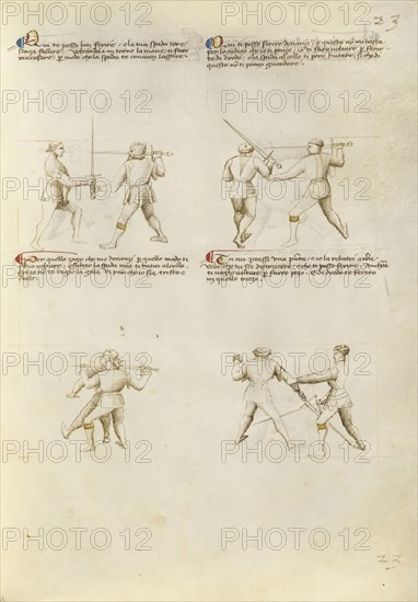 Combat with Sword; Unknown, Fiore Furlan dei Liberi da Premariacco, Italian, about 1340,1350 - before 1450, Venice, Italy