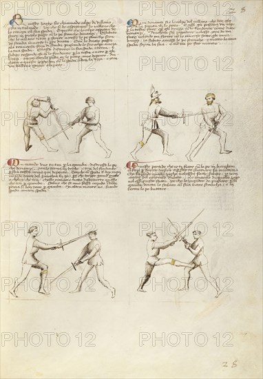 Combat with Sword; Fiore Furlan dei Liberi da Premariacco, Italian, about 1340,1350 - before 1450, Padua, Italy