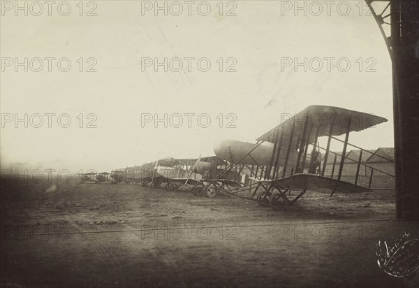 Grounded airplanes; Fédèle Azari, Italian, 1895 - 1930, Italy; 1914 - 1929; Gelatin silver print; 11.5 x 16.3 cm