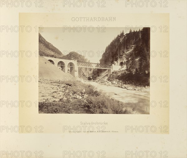 Gotthardbahn Stalvedrobrücke; Adolphe Braun & Cie, French, 1876 - 1889, Dornach, France; about 1875–1882; Albumen silver print