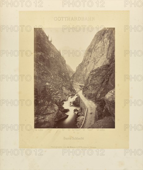 Gotthardbahn Dazio-Schlucht; Adolphe Braun & Cie, French, 1876 - 1889, Dornach, France; about 1875–1882; Albumen silver print