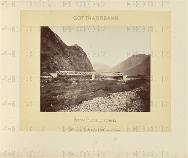 Gotthardbahn Brenno Inundationsbrücke; Adolphe Braun & Cie, French, 1876 - 1889, Dornach, France; about 1875–1882; Albumen