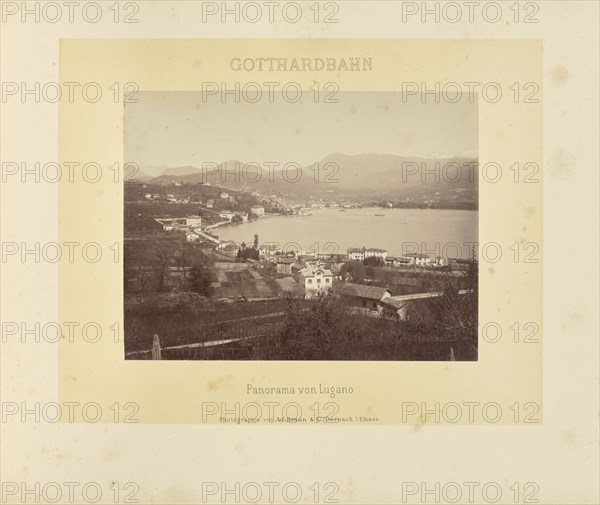 Gotthardbahn Panorama von Lugano; Adolphe Braun & Cie, French, 1876 - 1889, Dornach, France; about 1875–1882; Albumen silver