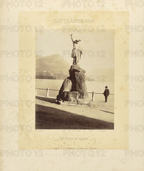 Gotthardbahn Tell-Statue in Lugano; Adolphe Braun & Cie, French, 1876 - 1889, Dornach, France; about 1875–1882; Albumen silver