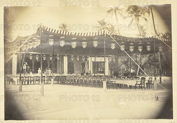 Outdoor Banquet, India; India; about 1863 - 1887; Albumen silver print