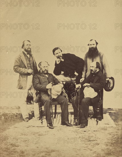 Group Portrait of Military Leaders; India; 1858 - 1869; Albumen silver print