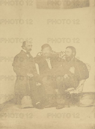 Dr. Douglas, Lieutenant-Colonel Abbott, and R.M. King, Esquire; India; 1858 - 1869; Albumen silver print