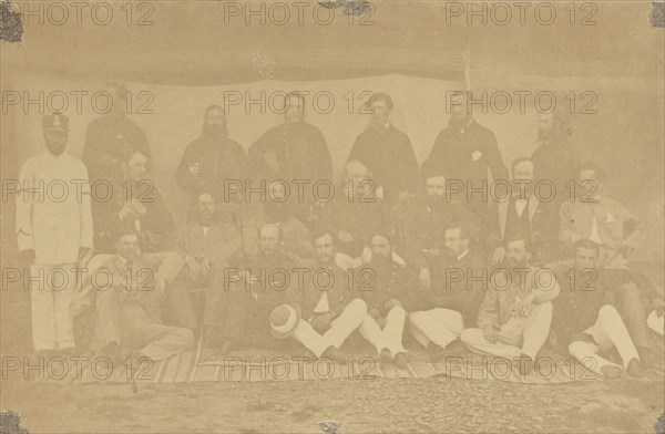 The Officers of the 23rd Royal Welsh Fusiliers; India; 1858 - 1869; Albumen silver print