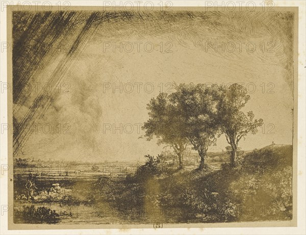 Le Paysage aux Trois Arbres; Bisson Frères, French, active 1840 - 1864, Paris, France; 1858; Salted paper print; 22 x 28.4 cm