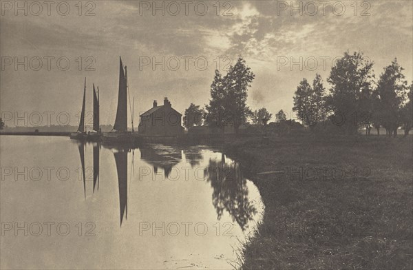 Cantley: Wherries Waiting for the Turn of the Tide; Peter Henry Emerson, British, born Cuba, 1856 - 1936, London, England; 1886