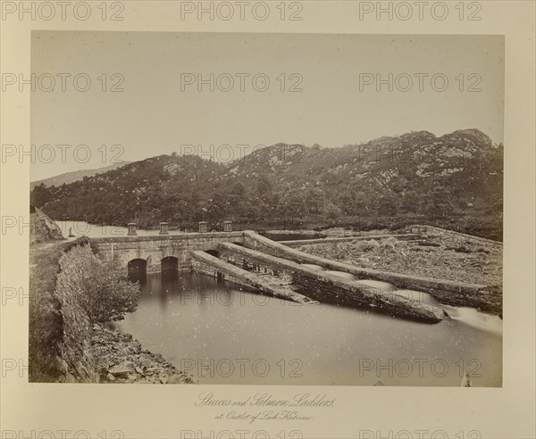 Sluices and Salmon Ladders; Thomas Annan, Scottish,1829 - 1887, Glasgow, Scotland; 1877; Albumen silver print