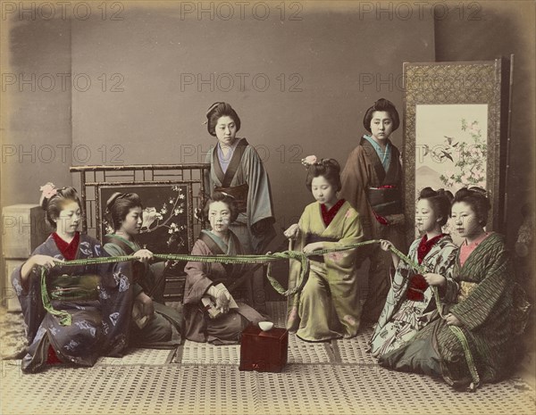 (Konkonchiki, Japanese Girl Playing Game; Kusakabe Kimbei, Japanese, 1841 - 1934, active 1880s - about 1912, Japan; 1870s