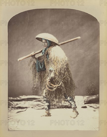 Coolie Winter Dress; Baron Raimund von Stillfried, Austrian, 1839 - 1911, Japan; 1870s - 1890s; Hand-colored Albumen silver