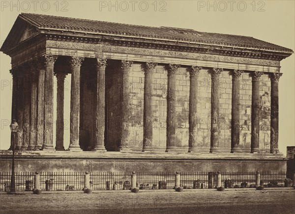 Nimes. Maison Carrée; Édouard Baldus, French, born Germany, 1813 - 1889, France; about 1861; Albumen silver print