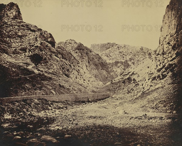 Gorges d'Ollioules; Édouard Baldus, French, born Germany, 1813 - 1889, France; about 1861; Albumen silver print