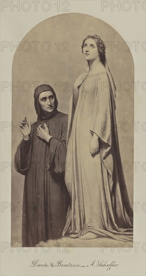 Dante & Beatrice- A. Scheffer; Attributed to Caldesi & Montecchi, British, active 1850s, or Robert Jefferson Bingham, British