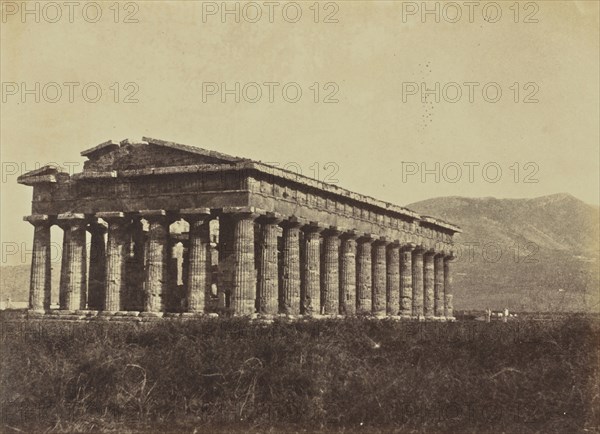 Temple at Paestum; Mrs. Jane St. John, British, 1803 - 1882, Paestum, Italy; 1856 - 1859; Albumen silver print from a paper