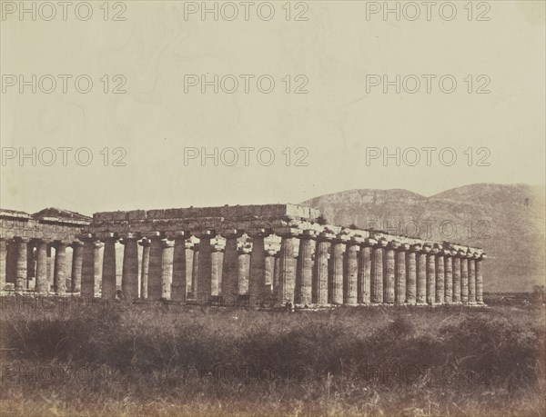 Temples at Paestum; Mrs. Jane St. John, British, 1803 - 1882, Paestum, Italy; 1856 - 1859; Albumen silver print from a paper