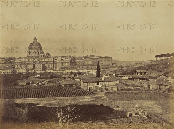 St Peters from above the Sand Pits, Rome; Mrs. Jane St. John, British, 1803 - 1882, Rome, Italy; 1856 - 1859; Albumen silver