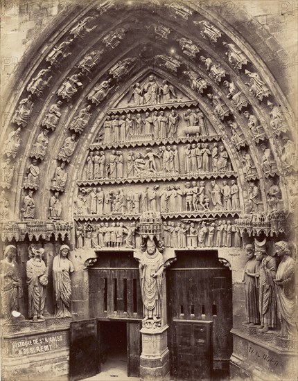 Portal of North Doorway - Reims Cathedral; Reims, France; 1870s - 1880s; Albumen silver print