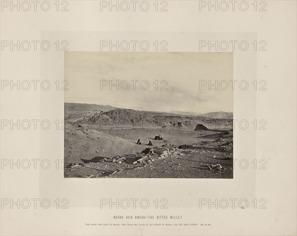 Marah, Ain Amara - The Bitter Wells, Francis Frith, English, 1822 - 1898, Sinai Peninsula, Egypt; about 1865; Albumen silver
