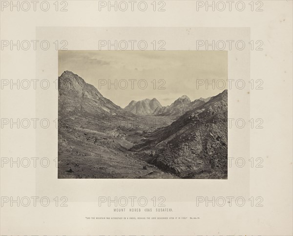 Mount Horeb, Ras Susafeh, Francis Frith, English, 1822 - 1898, Sinai Peninsula, Egypt; about 1865; Albumen silver print