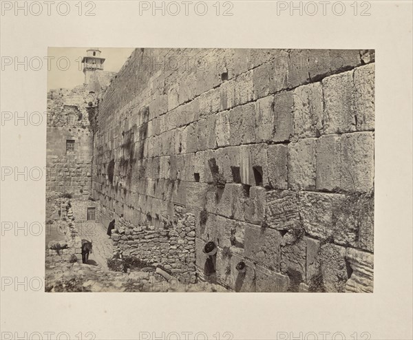 The Wall of Wailing, Jerusalem; Francis Frith, English, 1822 - 1898, Jerusalem, Palestine; about 1865; Albumen silver print