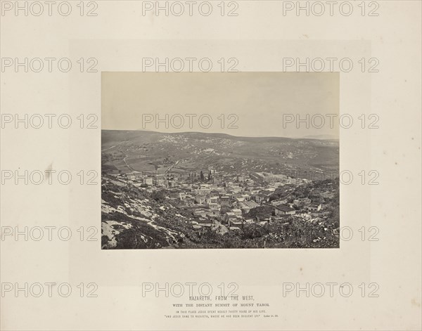 Nazareth, From the West, with the Distant Summit of Mount Tabor; Francis Frith, English, 1822 - 1898, Nazareth, Palestine