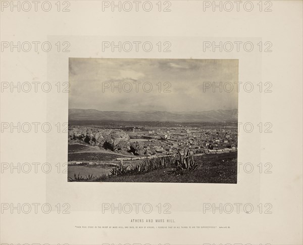 Athens and Mars Hill; Francis Frith, English, 1822 - 1898, Athens, Greece; about 1865; Albumen silver print