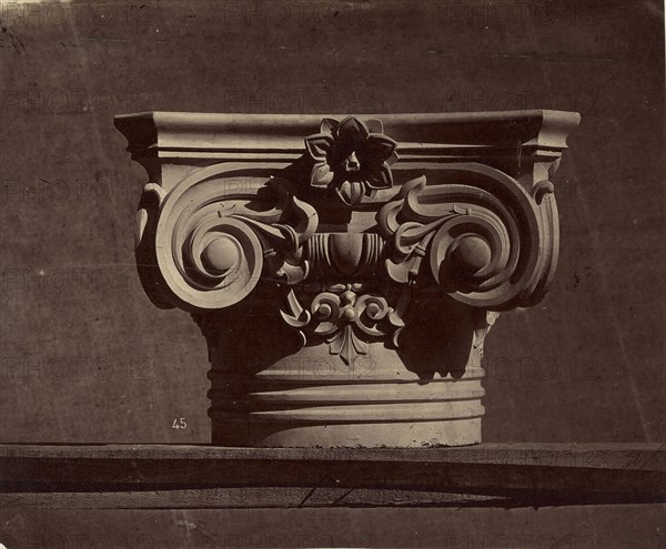 Chapiteau des colonnes du vestibule. Pavillon du chef de l'Etat; Louis-Émile Durandelle, French, 1839 - 1917, Paris, France