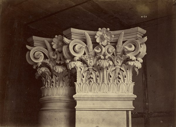 Chapiteau des colonnes et des pilastres de la salle; Louis-Émile Durandelle, French, 1839 - 1917, Paris, France; about 1875