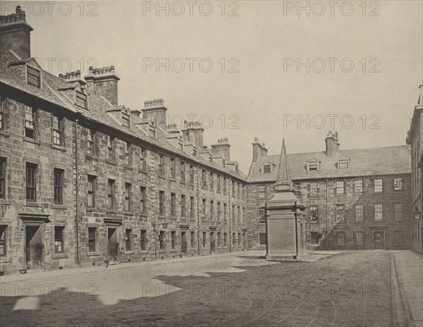 The Professors' Court, looking East; Thomas Annan, Scottish,1829 - 1887, Glasgow, Scotland; 1871; Carbon print; 17.5 × 22.6 cm