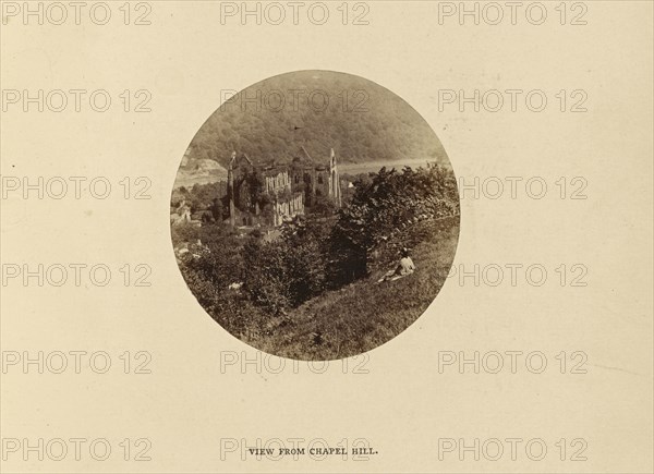 Tintern; view from Chapel Hill; W.R. Sedgfield, English, 1826 - 1902, Tintern, Monmouthshire, Wales; 1862; Albumen silver print