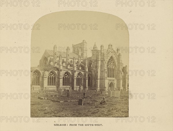 Melrose Abbey; from South West; George Washington Wilson, Scottish, 1823 - 1893, Melrose, Scottish Borders, Scotland; 1862