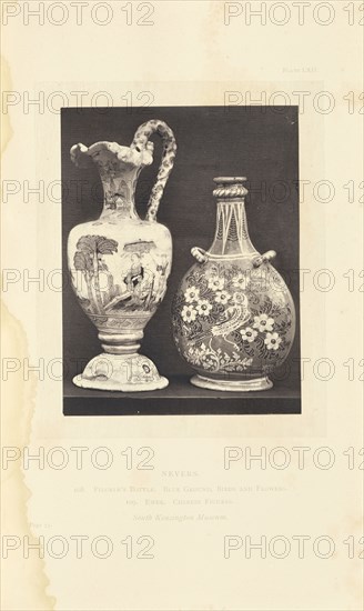 Pilgrim's bottle and pitcher; William Chaffers, British, active 1870s, London, England; 1872; Woodburytype; 12 × 9.3 cm
