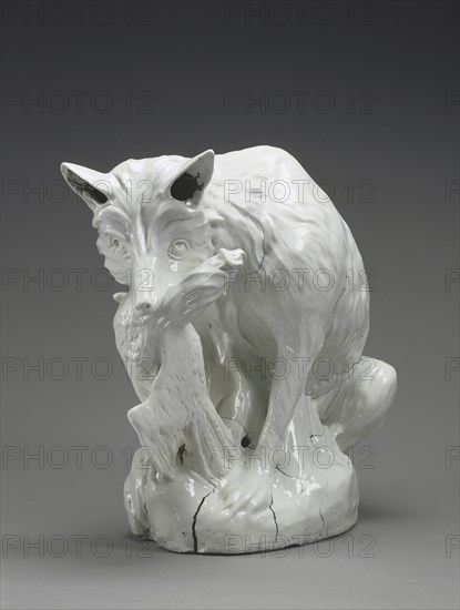 A Fox with a Chicken; Meissen Porcelain Manufactory, German, active 1710 - present, Model by Johann Gottlieb Kirchner, German